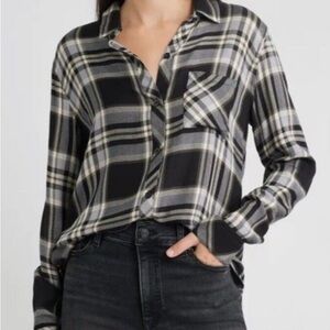Rails Hunter Shirt in Black Storm Size XS
